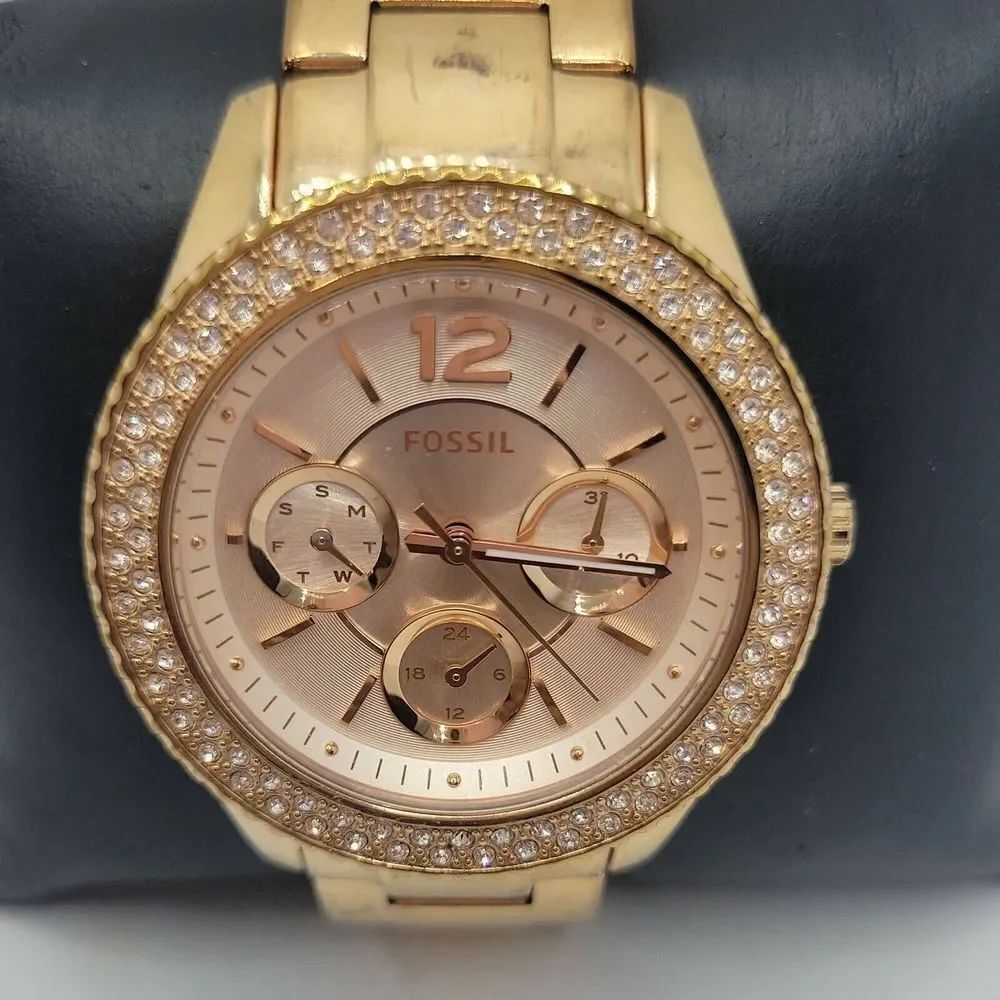 Fossil Stella ES3590 Womens Stainless Steel Analog Dial Quartz Wrist Watch DE691